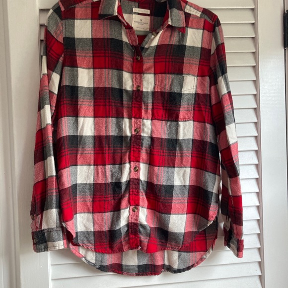 2American Eagle plaid flannel shirts - Picture 3 of 5